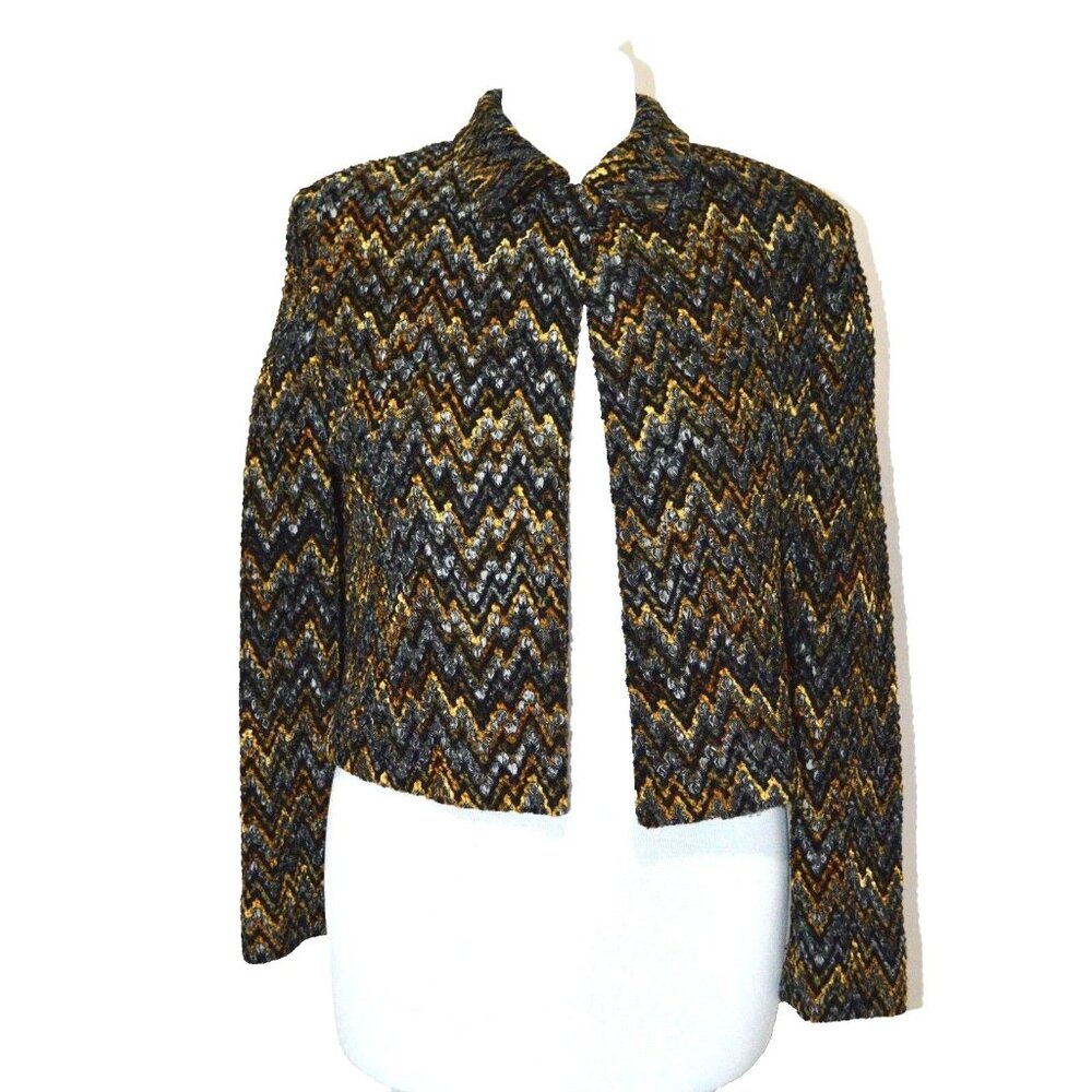 VIntage Emil Rutenberg Blazer Jacket Womens M Ribbon Weave USA Made Art to Wear